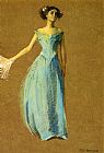 Lady in Blue Portrait of Annie Lazarus by Thomas Dewing